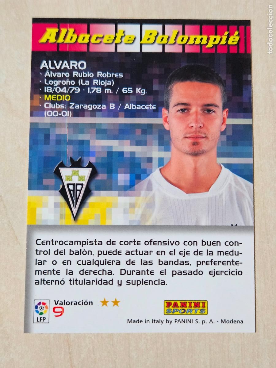 Cromos de F&uacute;tbol: CROMO N&ordm; 9 ALVARO - MEGACRACKS 2004 05 - ALBACETE -