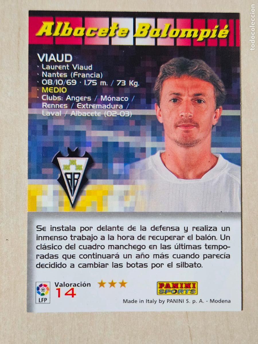 Cromos de F&uacute;tbol: CROMO N&ordm; 14 VIAUD - MEGACRACKS 2004 05 - ALBACETE -