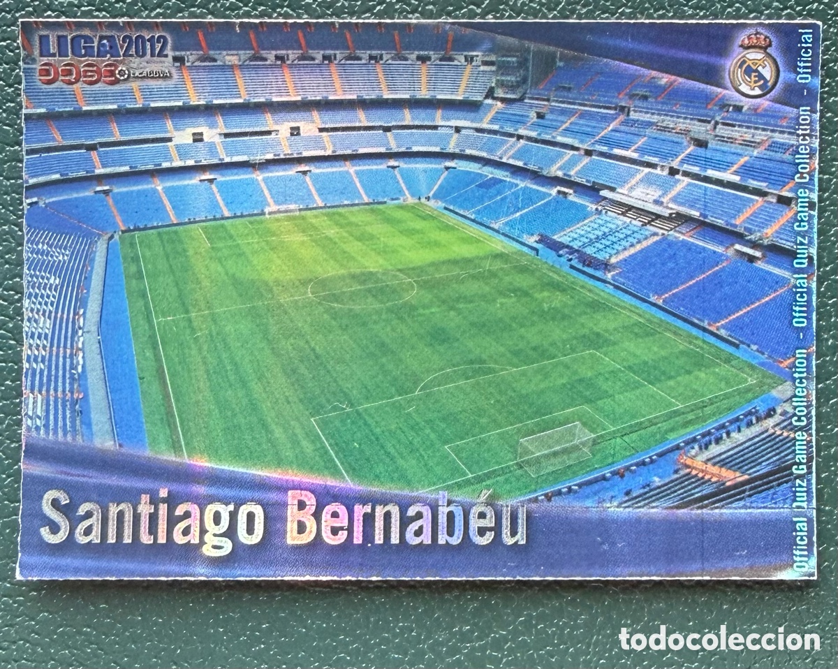 Cromos de F&uacute;tbol: 29 ESTADIO SANTIAGO BERNABEU BRILLO RAYAS REAL MADRID FICHAS ALBUM MUNDICROMO 2011 2012 11 12