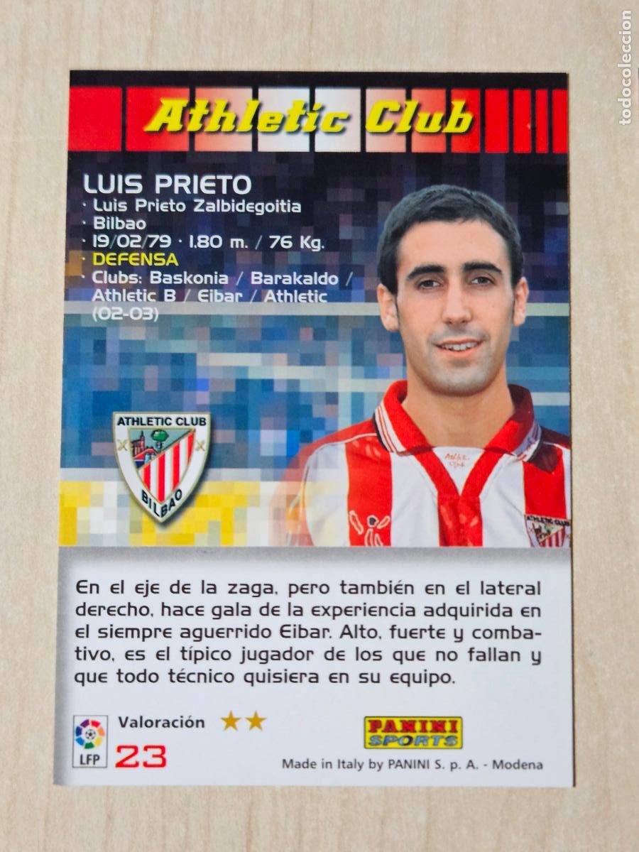 Cromos de F&uacute;tbol: CROMO N&ordm; 23 LUIS PRIETO - MEGACRACKS 2004 05 - ATHLETIC DE BILBAO