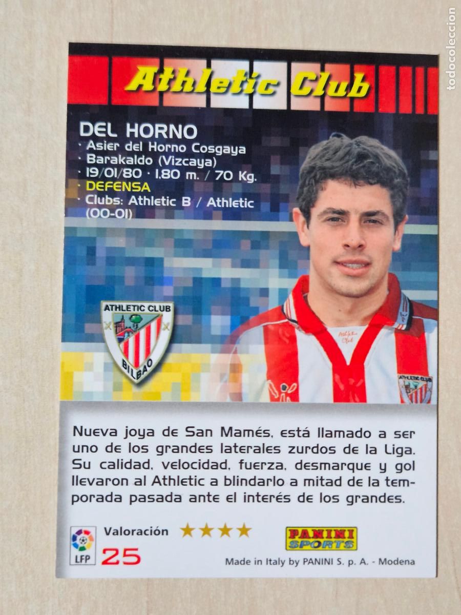 Cromos de F&uacute;tbol: CROMO N&ordm; 25 DEL HORNO - MEGACRACKS 2004 05 - ATHLETIC DE BILBAO
