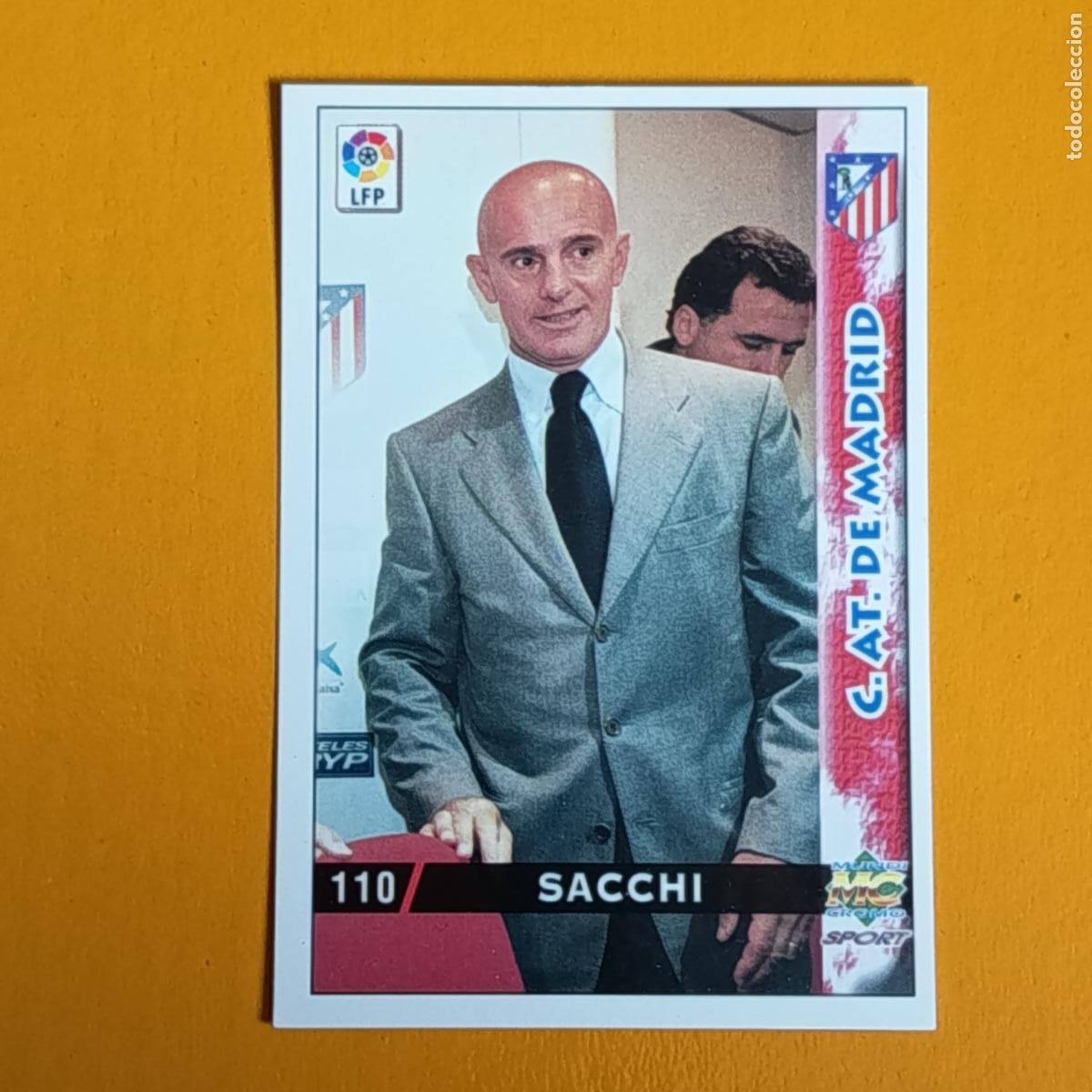 Cromos de F&uacute;tbol: 110 SACCHI. ATL&Eacute;TICO DE MADRID. LAS FICHAS DE LA LIGA 98-99. MUNDICROMO