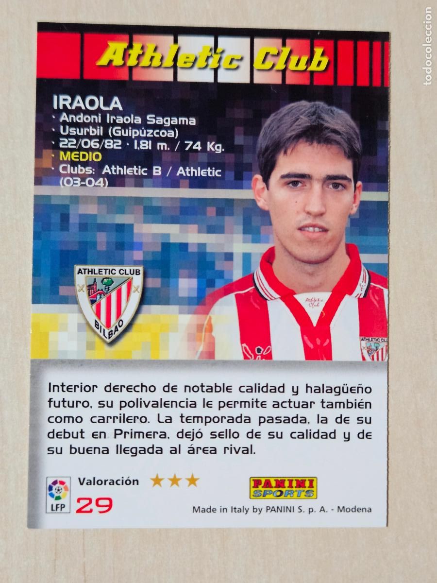Cromos de F&uacute;tbol: CROMO N&ordm; 29 IRAOLA - MEGACRACKS 2004 05 - ATHLETIC DE BILBAO