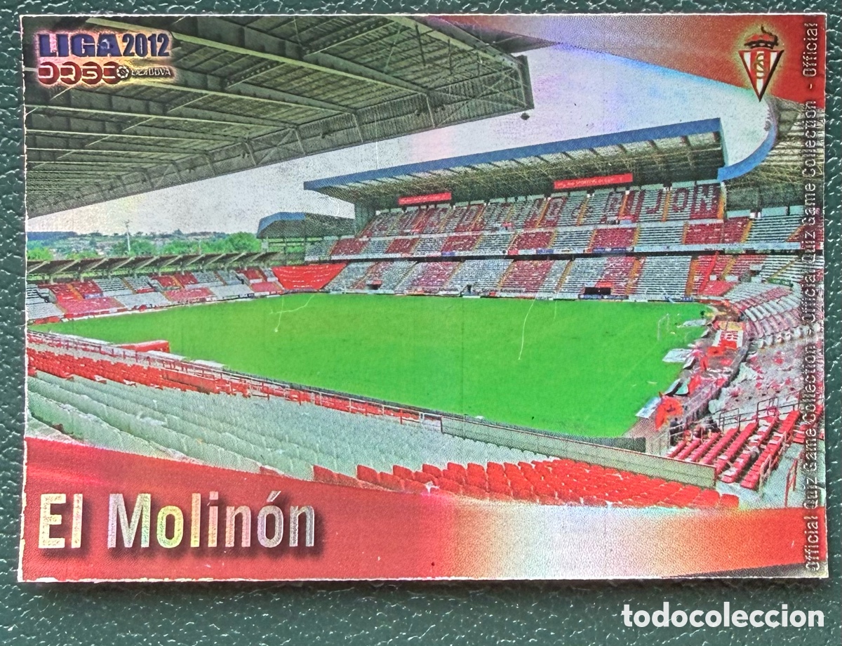 Figurine di Calcio: 245 ESTADIO EL MOLINON BRILLO RAYAS SPORTING DE GIJON FICHAS ALBUM MUNDICROMO 2011 2012 11 12