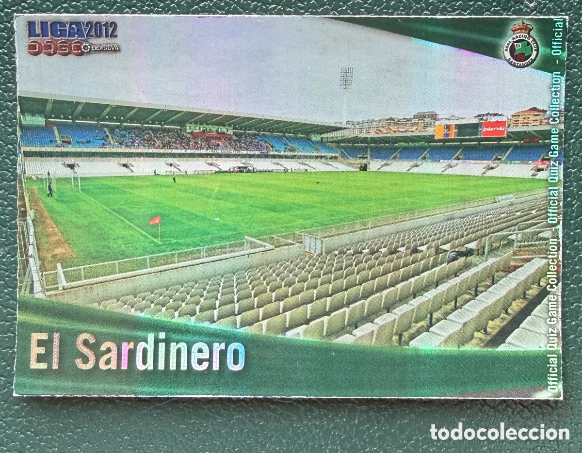 Fu&szlig;ball-Sticker: 299 ESTADIO EL SARDINERO BRILLO RAYAS RACING DE SANTANDER FICHAS ALBUM MUNDICROMO 2011 2012 11 12