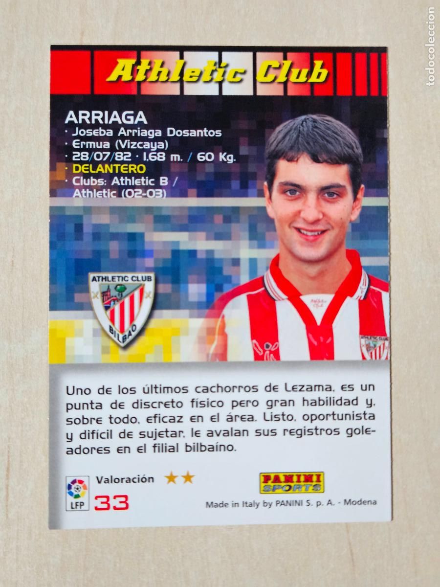 Fu&szlig;ball-Sticker: CROMO N&ordm; 33 ARRIAGA - MEGACRACKS 2004 05 - ATHLETIC DE BILBAO
