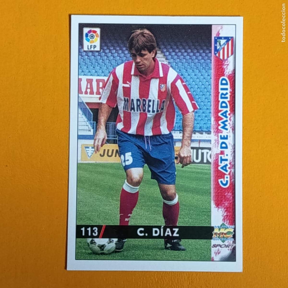 Fu&szlig;ball-Sticker: 113 CHRISTIAN D&Iacute;AZ. ATL&Eacute;TICO DE MADRID. LAS FICHAS DE LA LIGA 98-99. MUNDICROMO