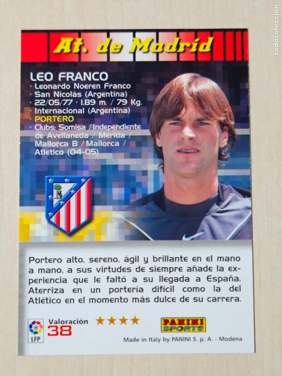 Figurine di Calcio: CROMO N&ordm; 38 LEO FRANCO - MEGACRACKS 2004 05 - ATLETICO DE MADRID