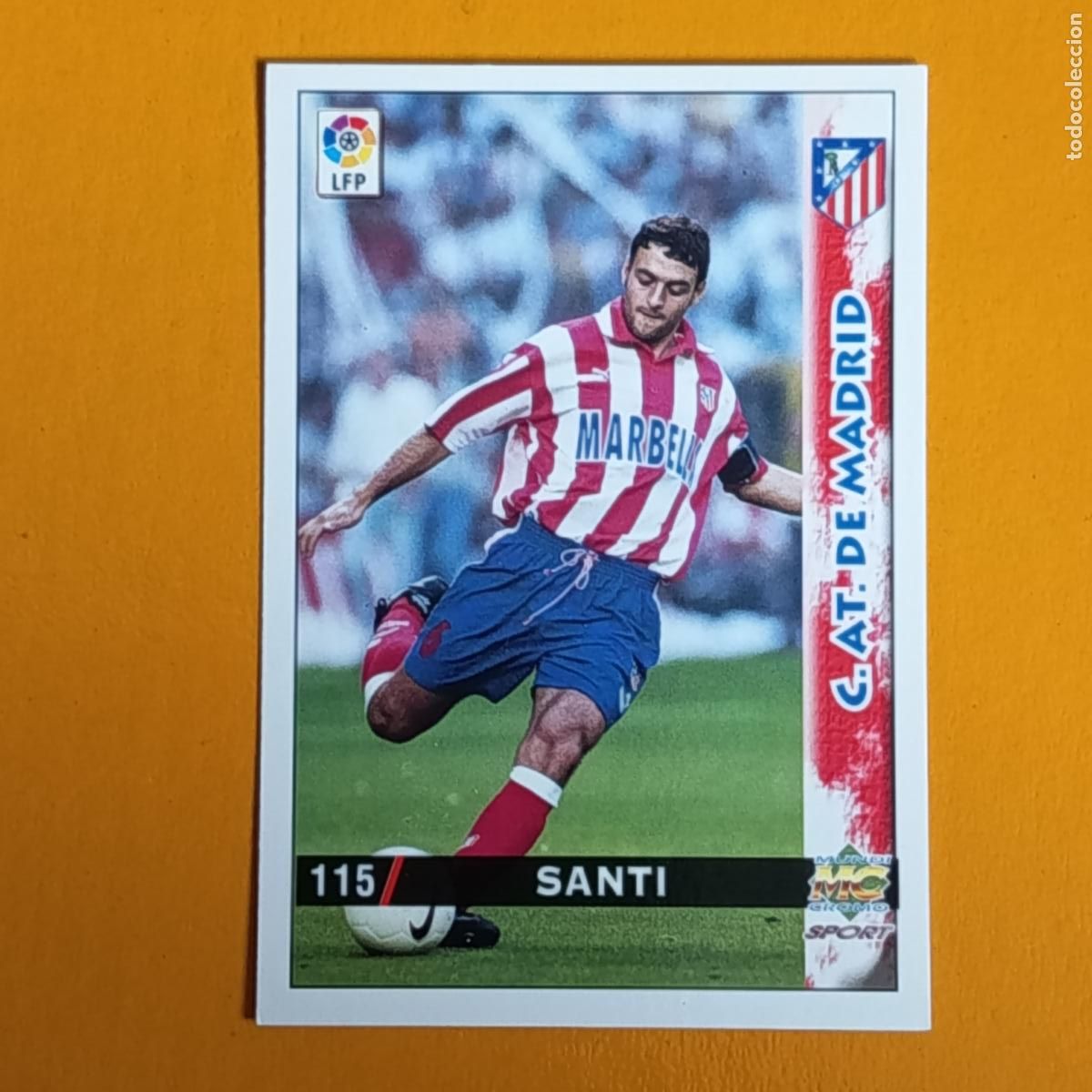 Figurine di Calcio: 115 SANTI. ATL&Eacute;TICO DE MADRID. LAS FICHAS DE LA LIGA 98-99. MUNDICROMO