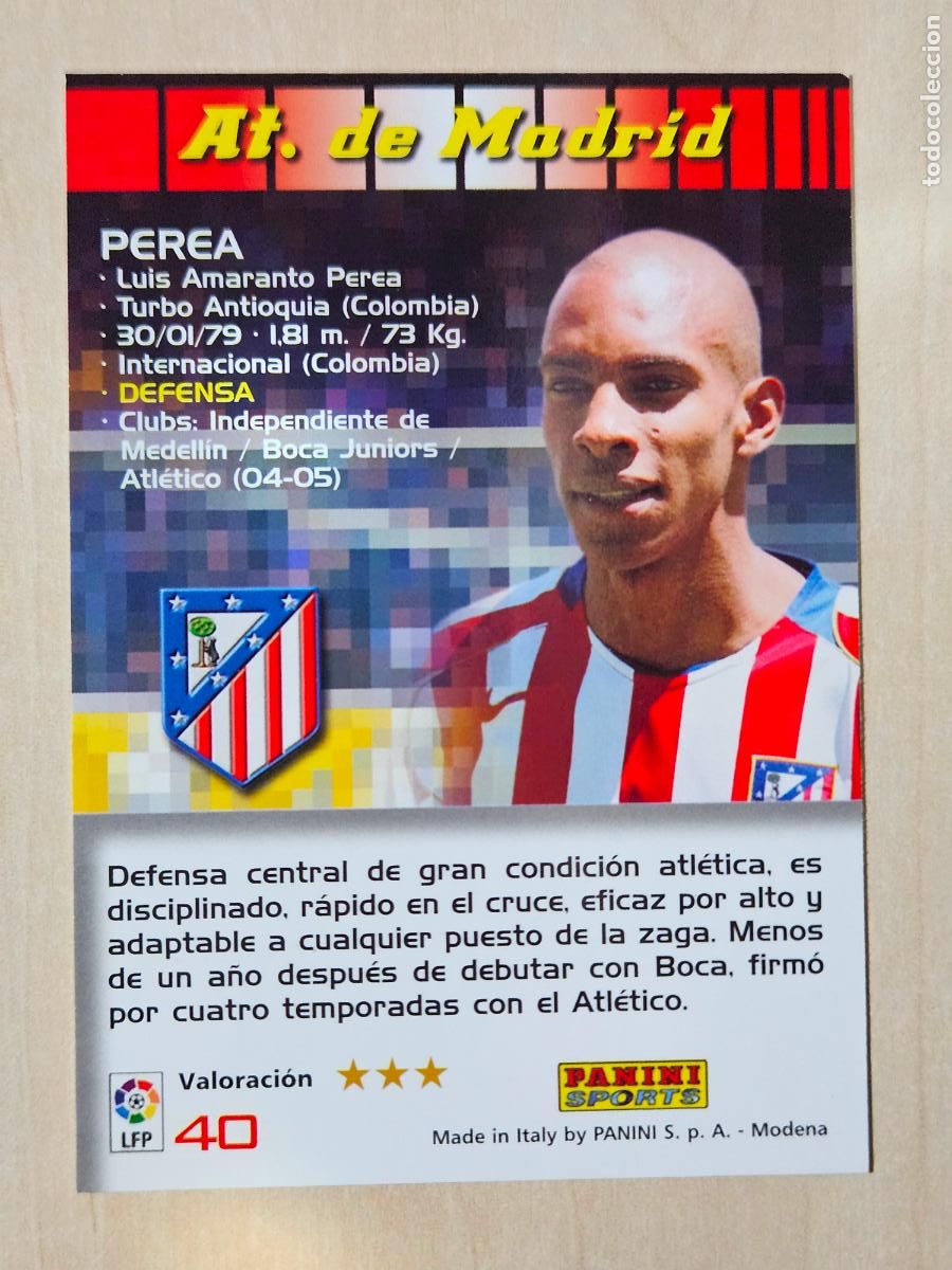 Cromos de F&uacute;tbol: CROMO N&ordm; 40 PEREA - MEGACRACKS 2004 05 - ATLETICO DE MADRID