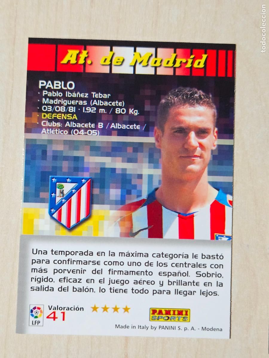 Cromos de F&uacute;tbol: CROMO N&ordm; 41 PABLO - MEGACRACKS 2004 05 - ATLETICO DE MADRID