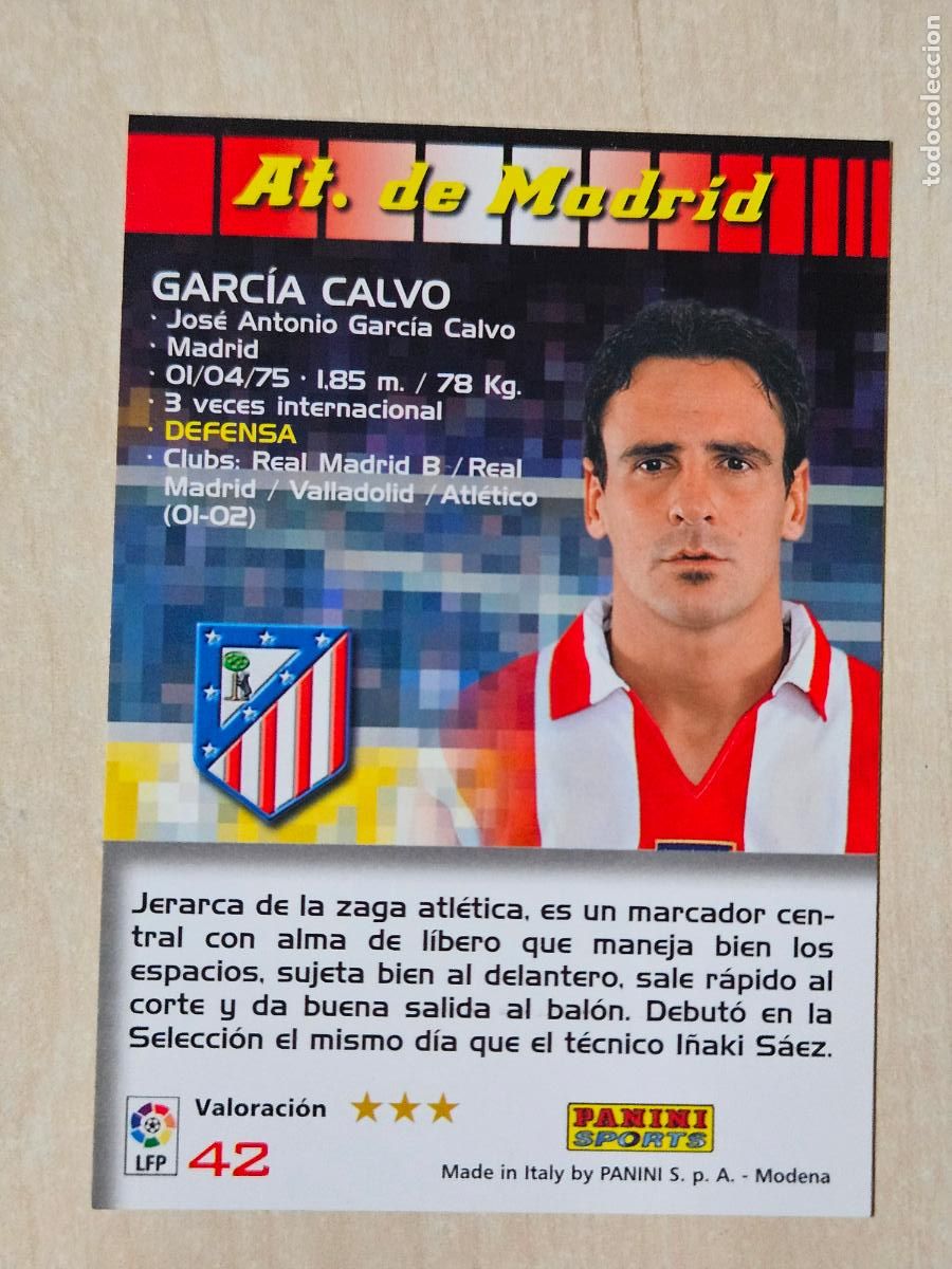 Cromos de F&uacute;tbol: CROMO N&ordm; 42 GARCIA CALVO - MEGACRACKS 2004 05 - ATLETICO DE MADRID