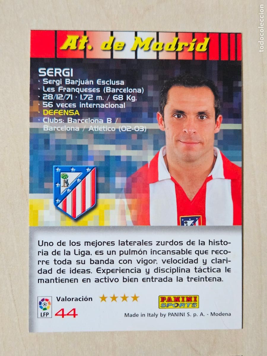 Cromos de F&uacute;tbol: CROMO N&ordm; 44 SERGI - MEGACRACKS 2004 05 - ATLETICO DE MADRID