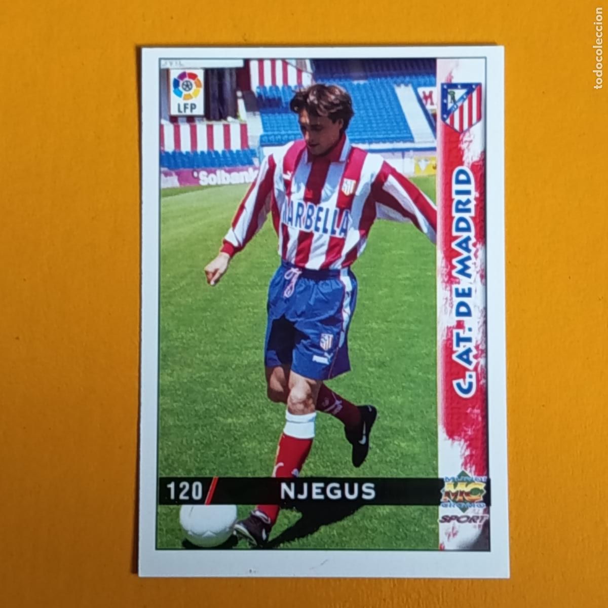 Cromos de F&uacute;tbol: 120 NJEGUS . ATL&Eacute;TICO DE MADRID. LAS FICHAS DE LA LIGA 98-99. MUNDICROMO