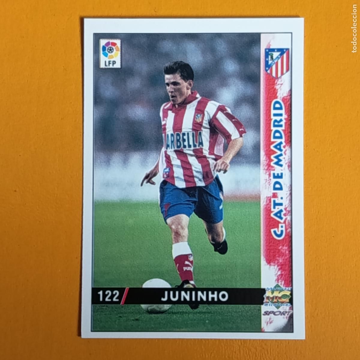 Cromos de F&uacute;tbol: 122 JUNINHO . ATL&Eacute;TICO DE MADRID. LAS FICHAS DE LA LIGA 98-99. MUNDICROMO