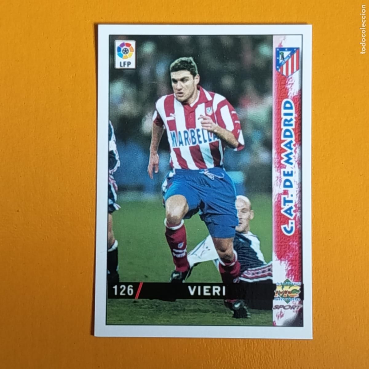 Cromos de F&uacute;tbol: 126 VIERI. ATL&Eacute;TICO DE MADRID. LAS FICHAS DE LA LIGA 98-99. MUNDICROMO