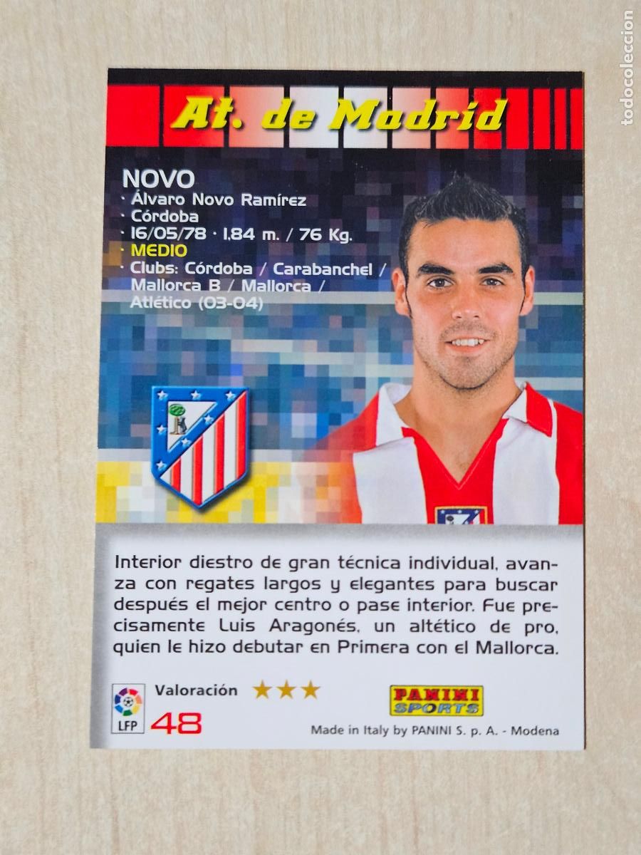 Cromos de F&uacute;tbol: CROMO N&ordm; 48 NOVO - MEGACRACKS 2004 05 - ATLETICO DE MADRID
