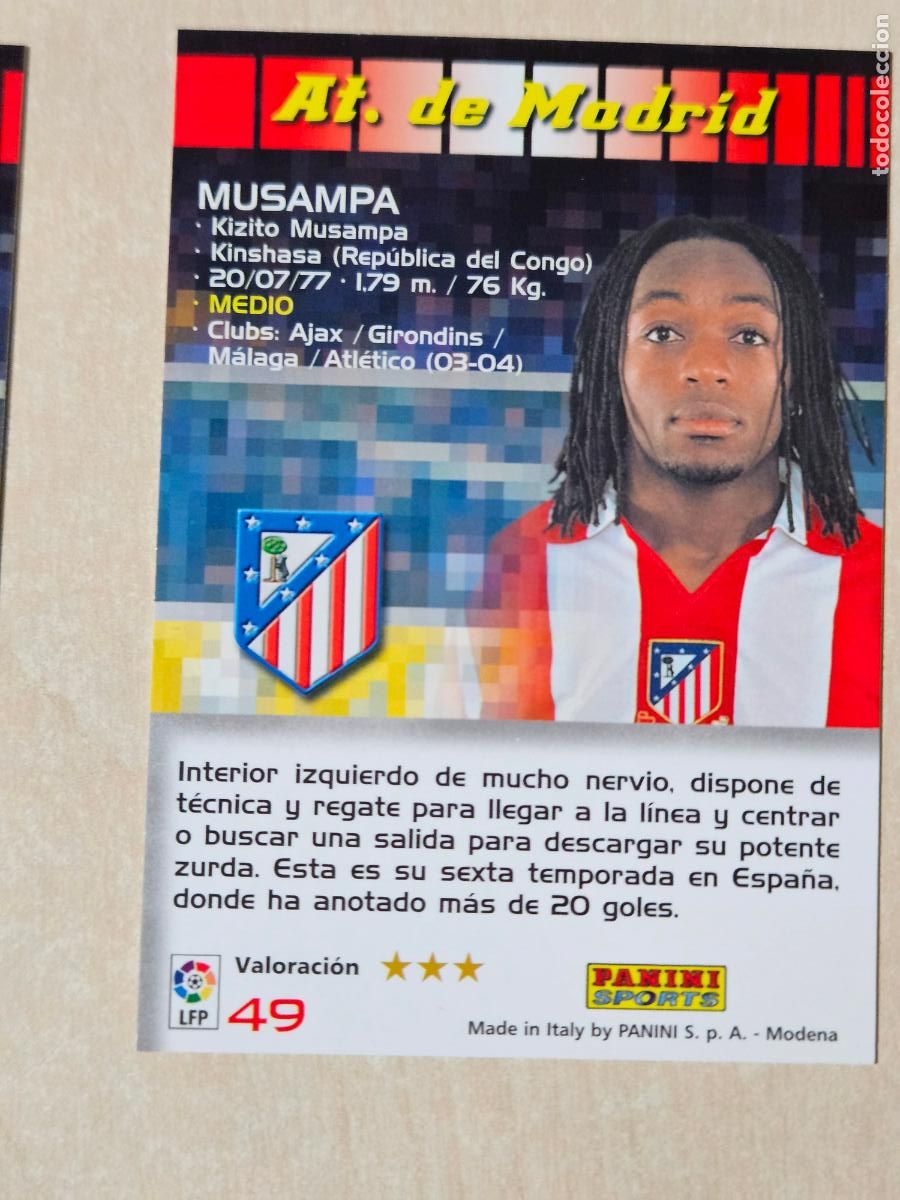 Cromos de F&uacute;tbol: CROMO N&ordm; 49 MUSAMPA - MEGACRACKS 2004 05 - ATLETICO DE MADRID