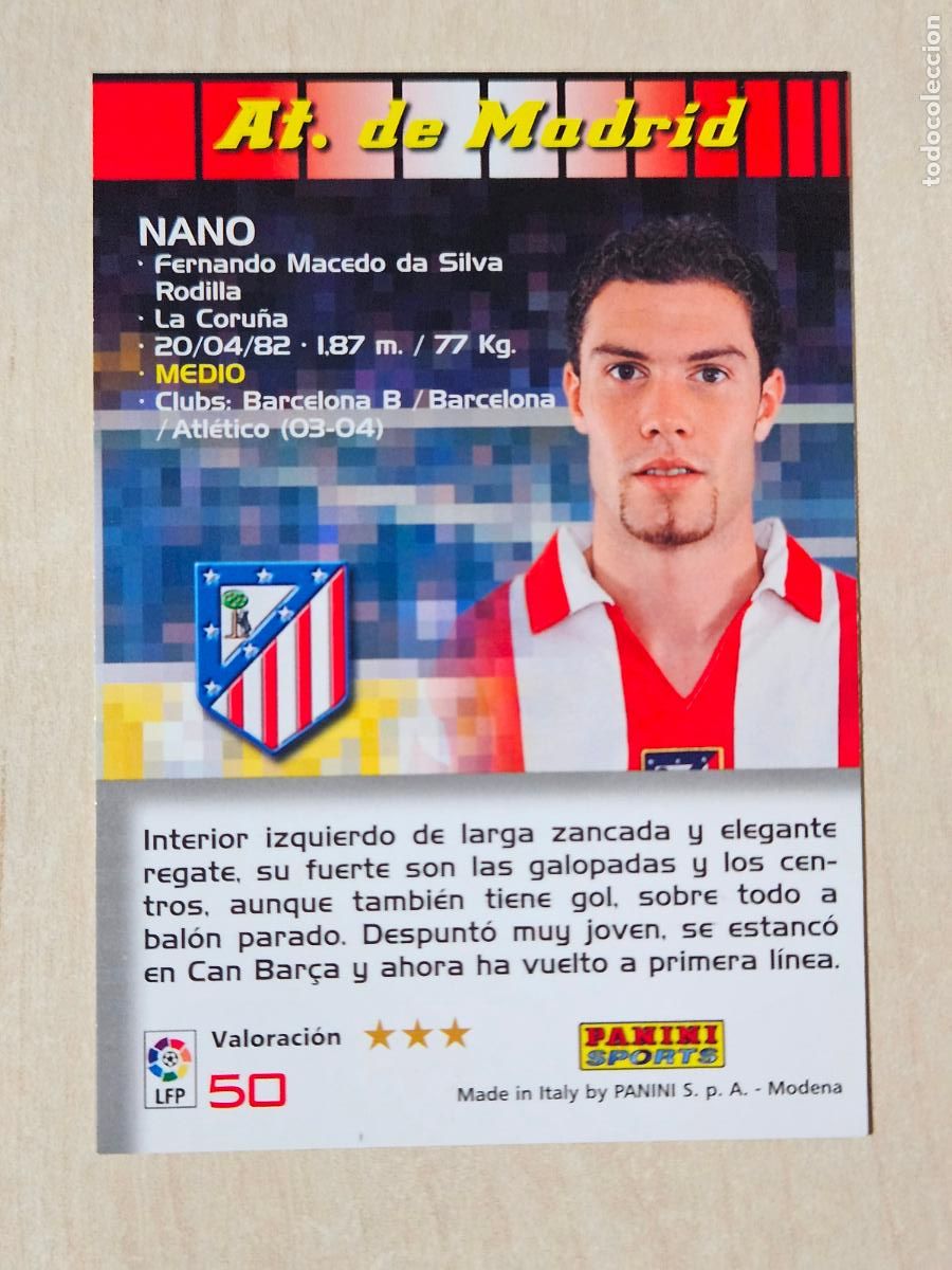 Cromos de F&uacute;tbol: CROMO N&ordm; 50 NANO - MEGACRACKS 2004 05 - ATLETICO DE MADRID