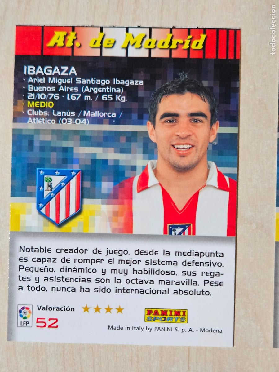 Cromos de F&uacute;tbol: CROMO N&ordm; 52 IBAGAZA - MEGACRACKS 2004 05 - ATLETICO DE MADRID