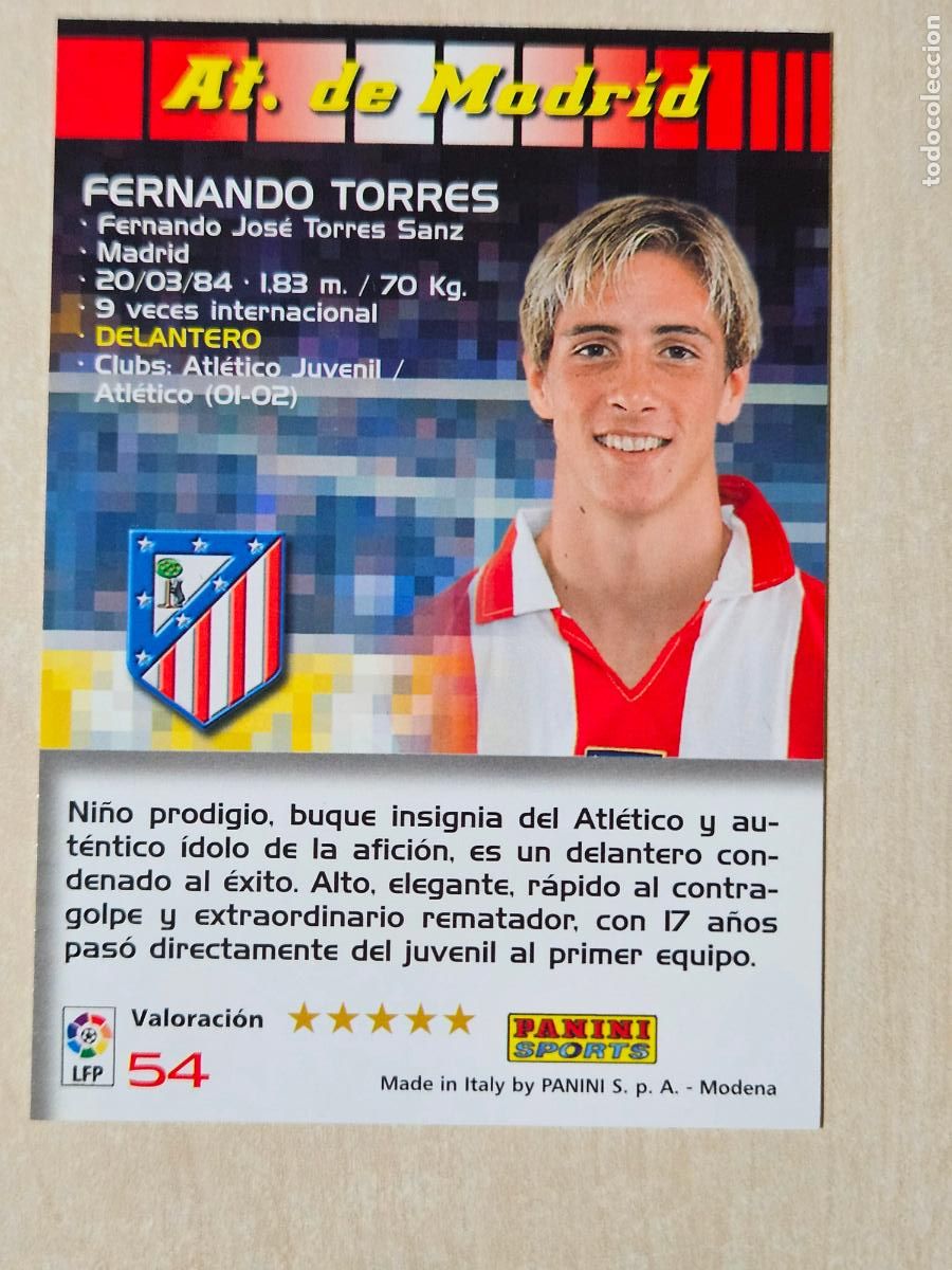 Cromos de F&uacute;tbol: CROMO N&ordm; 54 FERNANDO TORRES - MEGACRACKS 2004 05 - ATLETICO DE MADRID