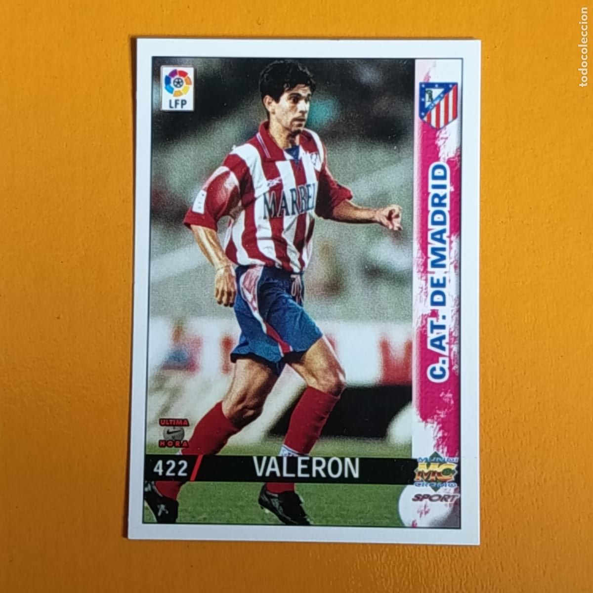 Cromos de F&uacute;tbol: 422 VALER&Oacute;N. ATL&Eacute;TICO DE MADRID. LAS FICHAS DE LA LIGA 98-99. MUNDICROMO