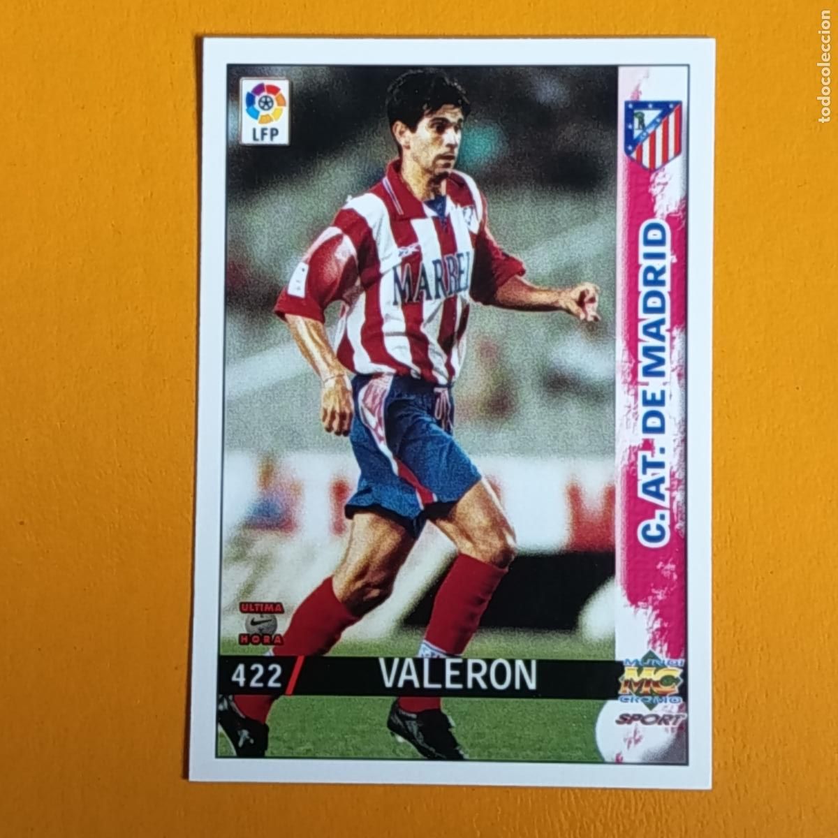 Cromos de F&uacute;tbol: 422 VALER&Oacute;N. ATL&Eacute;TICO DE MADRID. LAS FICHAS DE LA LIGA 98-99. MUNDICROMO