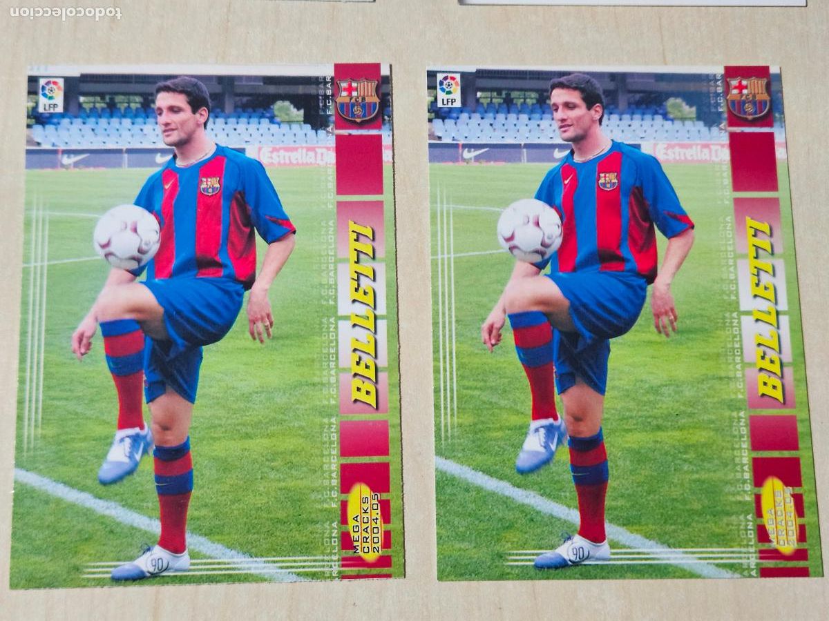 Cromos de F&uacute;tbol: CROMO N&ordm; 57 BELLETTI - MEGACRACKS 2004 05 - BARCELONA DOBLE VERSION LOGO MEGAS NEGRITA Y GRIS