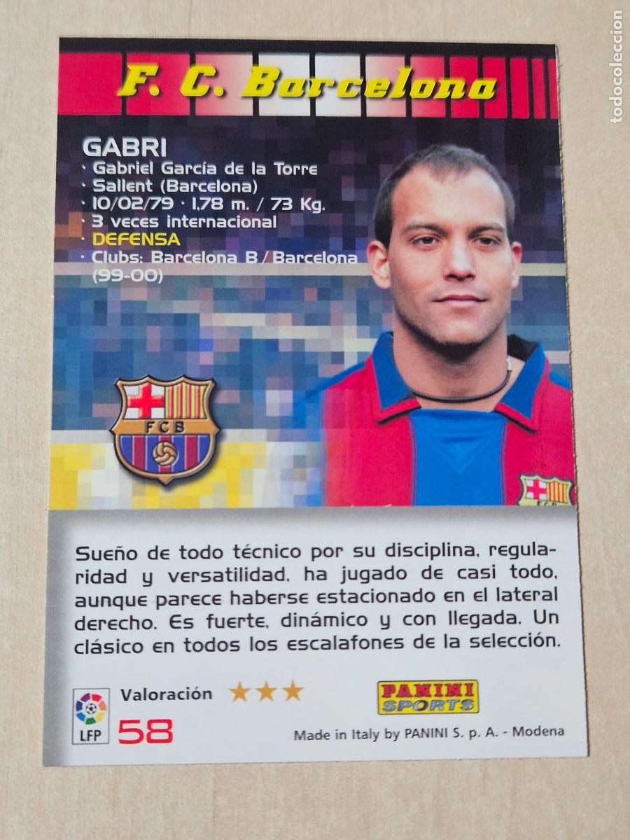 Cromos de F&uacute;tbol: CROMO N&ordm; 58 GABRI - MEGACRACKS 2004 05 - BARCELONA