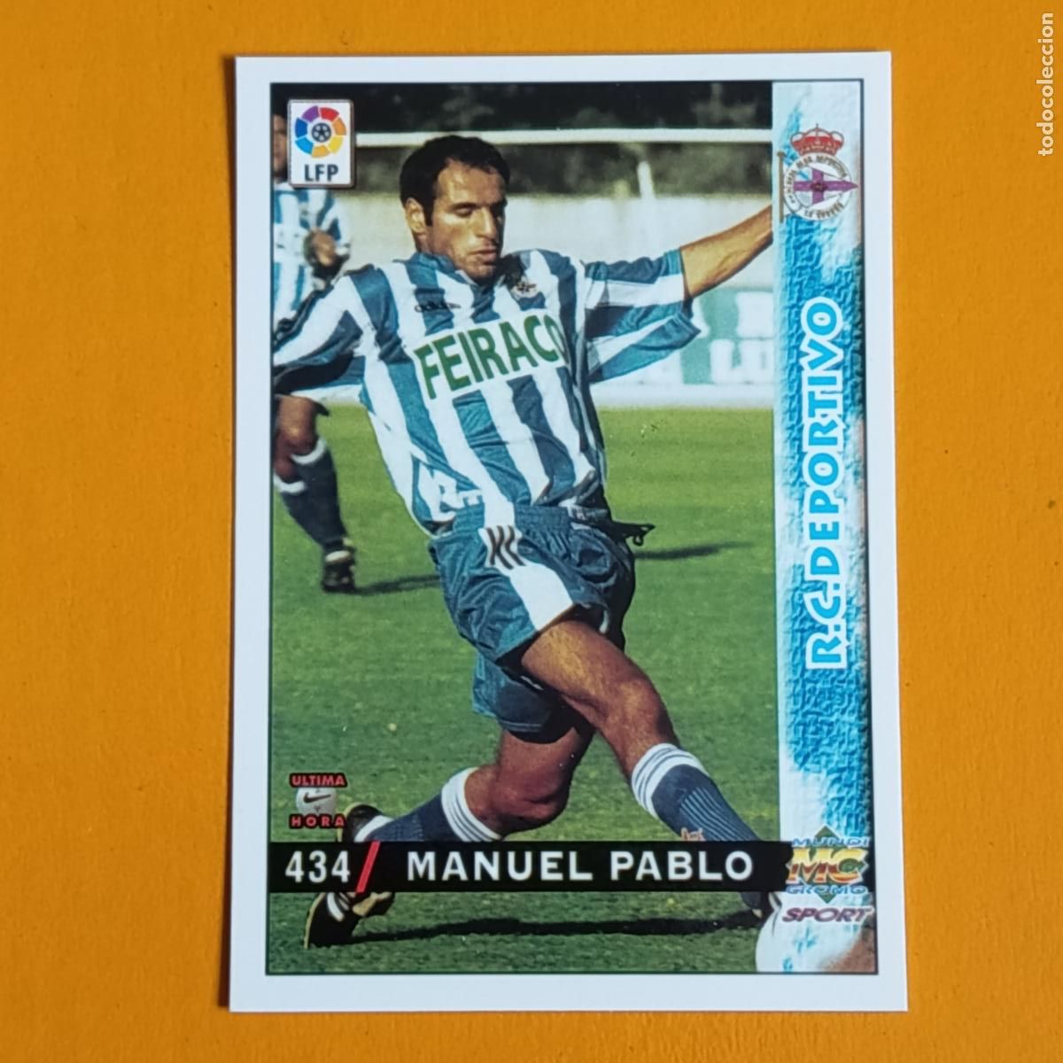 Cromos de F&uacute;tbol: 434 MANUEL PABLO. &Uacute;LTIMA HORA. DEPORTIVO LA CORU&Ntilde;A. LAS FICHAS DE LA LIGA 98-99. MUNDICROMO