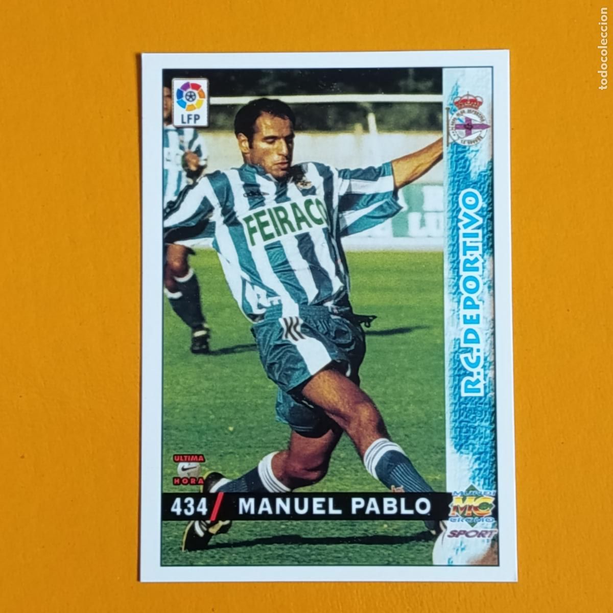 Cromos de F&uacute;tbol: 434 MANUEL PABLO. &Uacute;LTIMA HORA. DEPORTIVO LA CORU&Ntilde;A. LAS FICHAS DE LA LIGA 98-99. MUNDICROMO