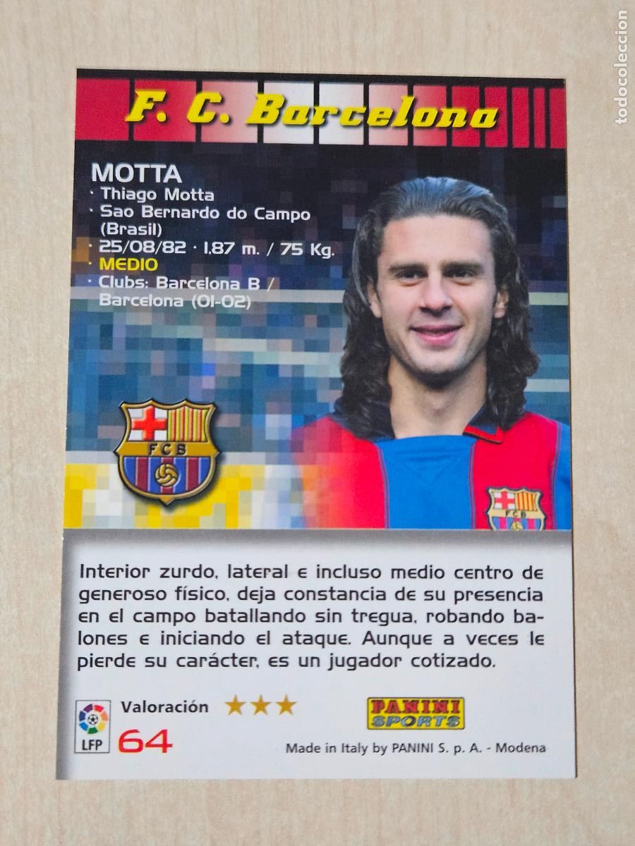 Cromos de F&uacute;tbol: CROMO N&ordm; 64 MOTTA - MEGACRACKS 2004 05 - BARCELONA