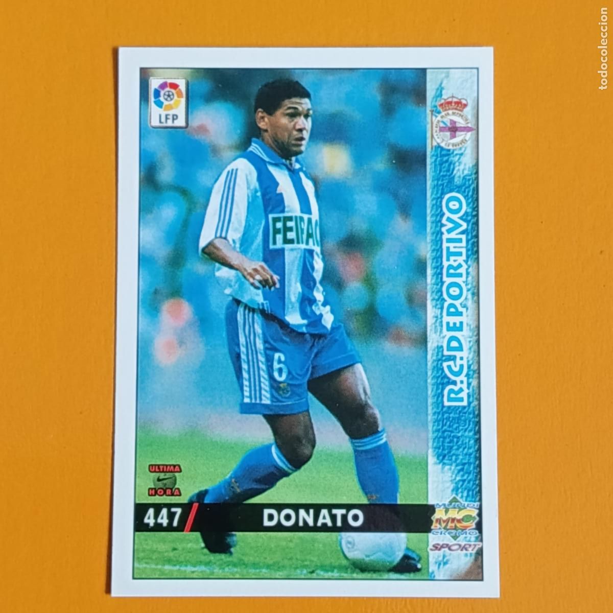 Cromos de F&uacute;tbol: 447 DONATO. &Uacute;LTIMA HORA. DEPORTIVO LA CORU&Ntilde;A. LAS FICHAS DE LA LIGA 98-99. MUNDICROMO