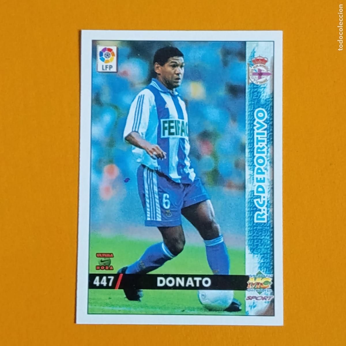 Cromos de F&uacute;tbol: 447 DONATO. &Uacute;LTIMA HORA. DEPORTIVO LA CORU&Ntilde;A. LAS FICHAS DE LA LIGA 98-99. MUNDICROMO
