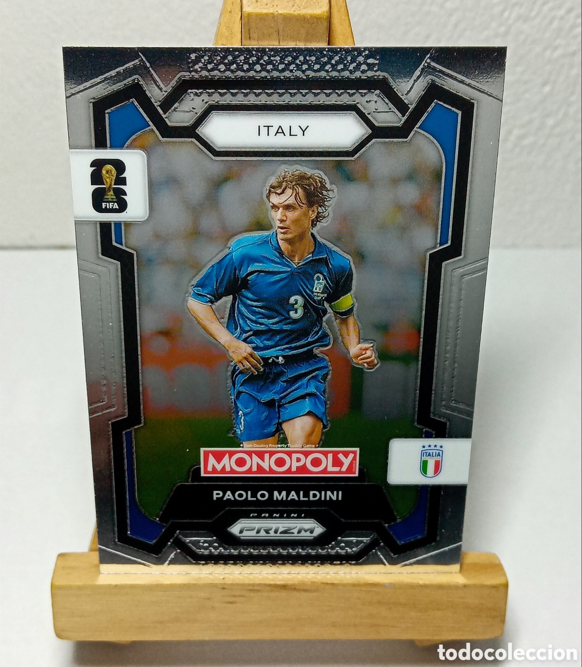 Fu&szlig;ball-Sticker: PAOLO MALDINI 2026 ITALIA MONOPOLY PRIZM PANINI N&deg;37.