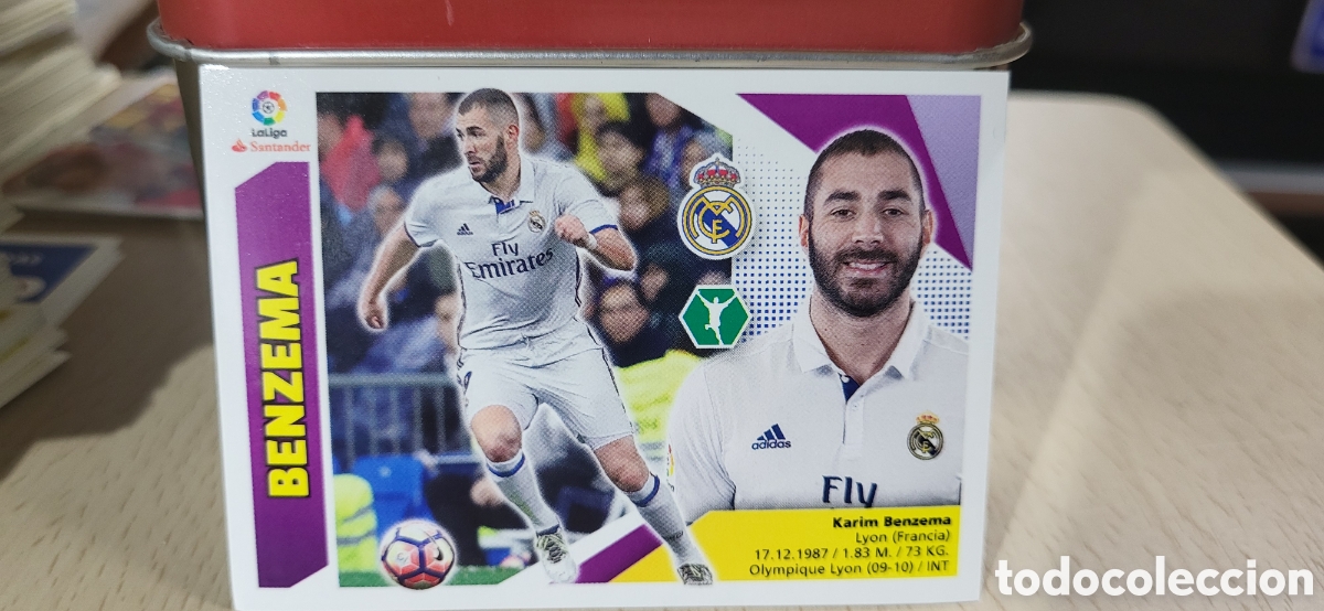 Cromos de Futebol: BENZEMA REAL MADRID CROMO N&ordm; 15 LIGA ESTE 2017-2018 17 18 PANINI