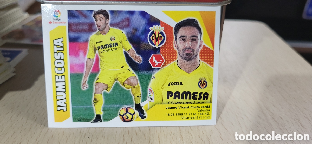 Football Stickers: JAUME COSTA VILLARREAL CROMO N&ordm; 7 LIGA ESTE 2017-2018 17 18 PANINI
