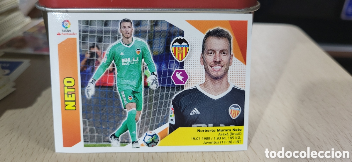 Cromos de F&uacute;tbol: NETO VALENCIA CROMO N&ordm; 1 LIGA ESTE 2017-2018 17 18 PANINI