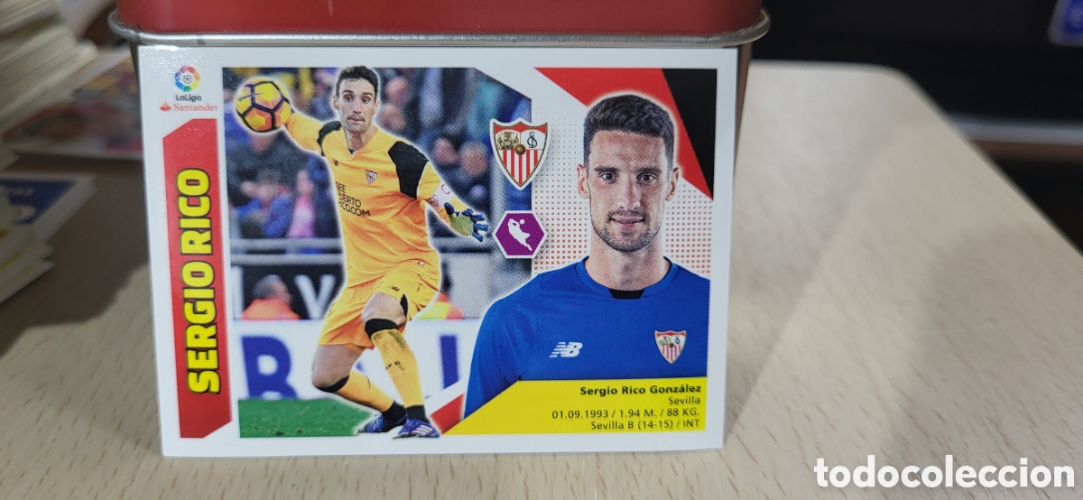 Fu&szlig;ball-Sticker: SERGIO RICO SEVILLA CROMO N&ordm; 1 LIGA ESTE 2017-2018 17 18 PANINI