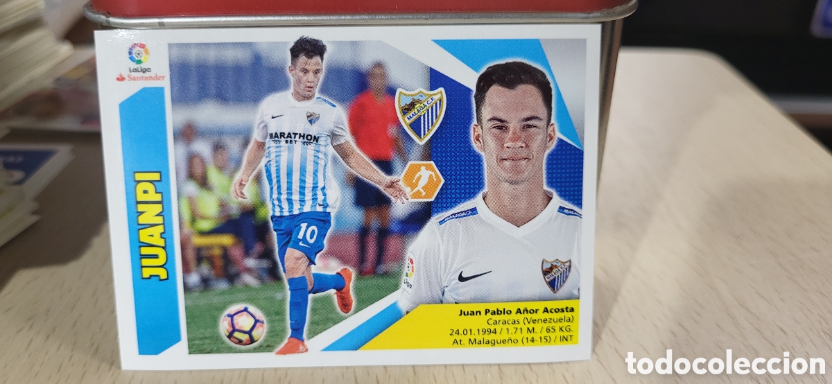 Cromos de F&uacute;tbol: JUANPI MALAGA CROMO N&ordm; 12 A LIGA ESTE 2017-2018 17 18 PANINI