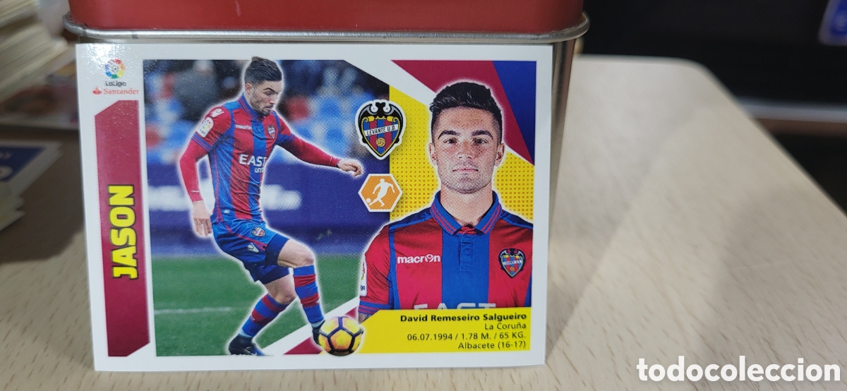 Football Stickers: JASON LEVANTE CROMO N&ordm; 14 A LIGA ESTE 2017-2018 17 18 PANINI