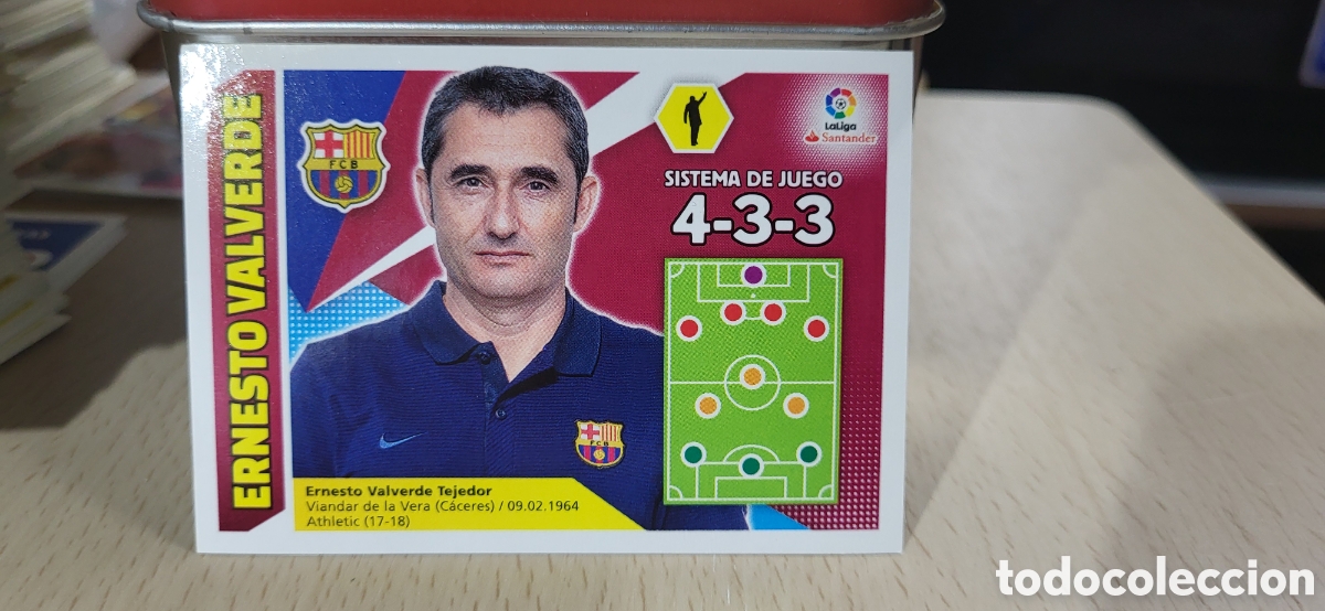 Fu&szlig;ball-Sticker: ERNESTO VALVERDE ENTRENADOR F.C. BARCELONA BAR&Ccedil;A CROMO N&ordm; 8 LIGA ESTE 2017-2018 17 18 PANINI