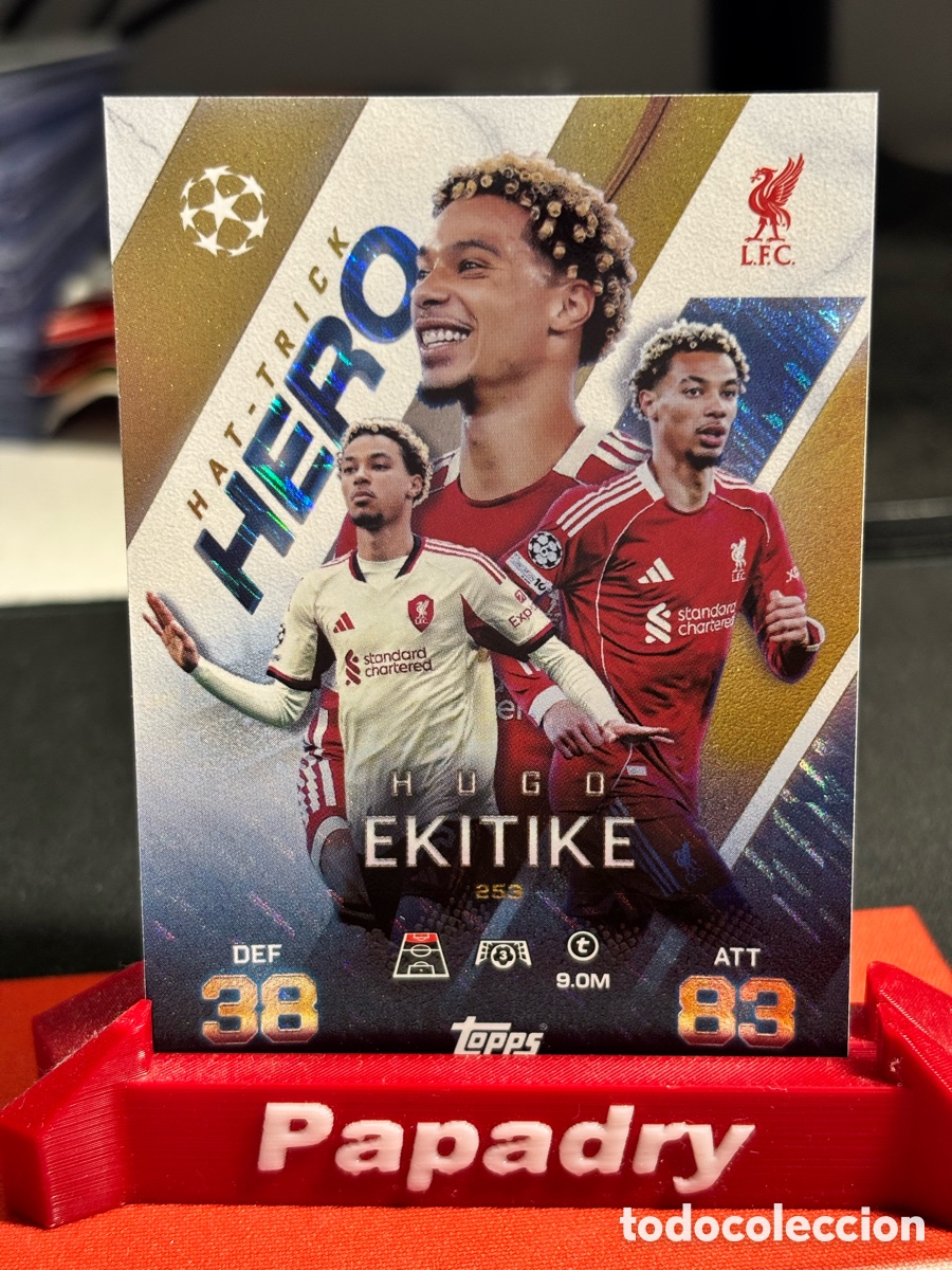 Cromos de F&uacute;tbol: Topps Match Attax CL Extra 2025-26 No. 253 Hugo Ekitike Hat-Trick Hero