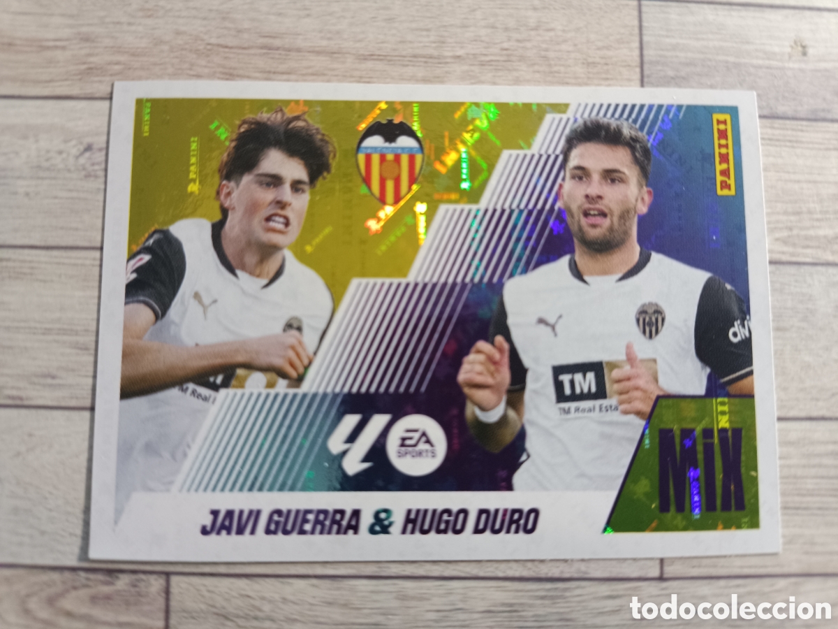 Cartes &agrave; collectionner de Football: 14 MIX JAVI GUERRA / HUGO DURO VALENCIA LIGA ESTE 2025 2026 PANINI 25 26