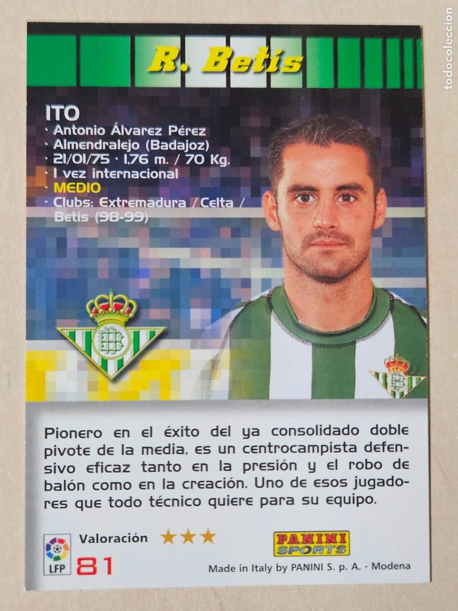 Cartes &agrave; collectionner de Football: CROMO N&ordm; 81 ITO - MEGACRACKS 2004 05 - REAL BETIS