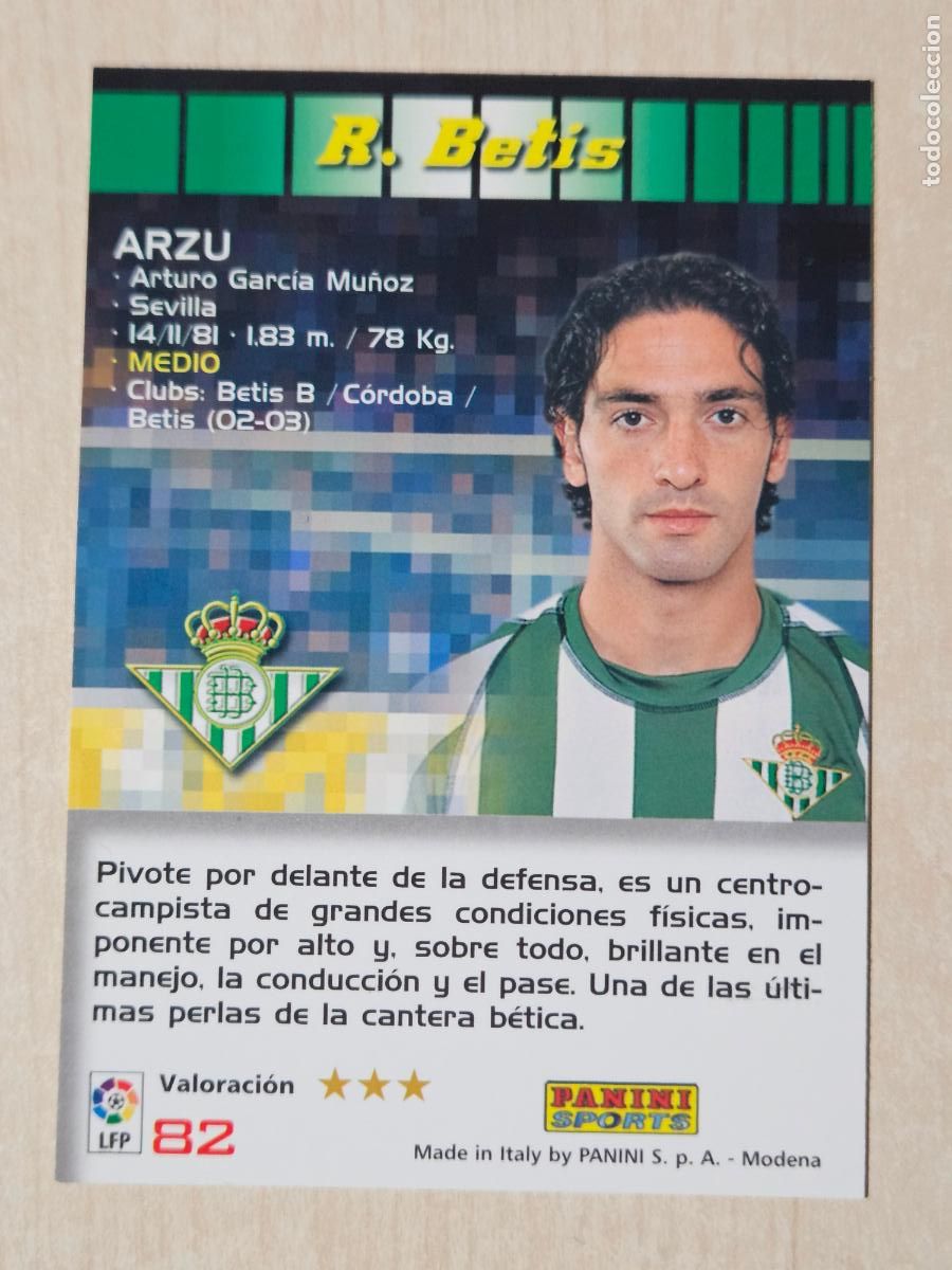 Cromos de Futebol: CROMO N&ordm; 82 ARZU - MEGACRACKS 2004 05 - REAL BETIS