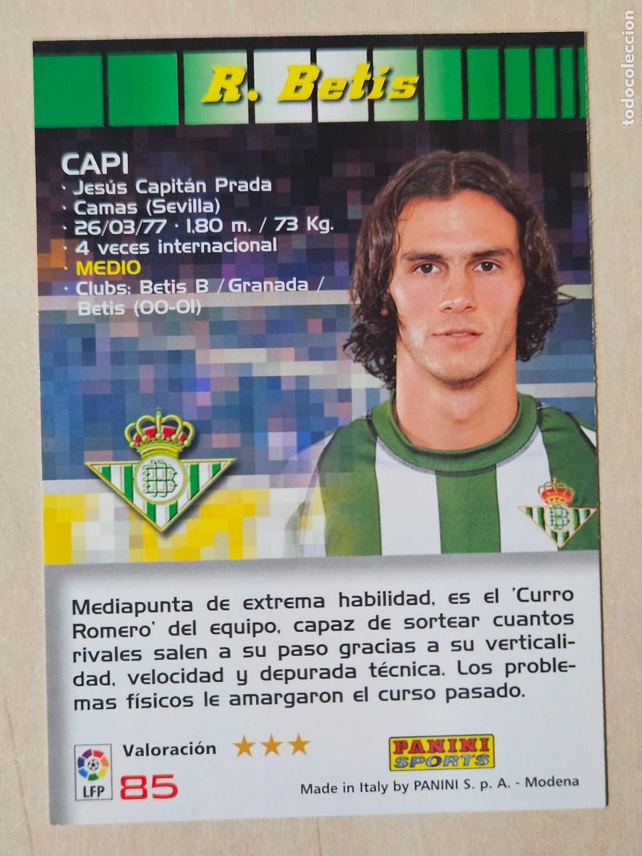 Cromos de F&uacute;tbol: CROMO N&ordm; 85 CAPI - MEGACRACKS 2004 05 - REAL BETIS