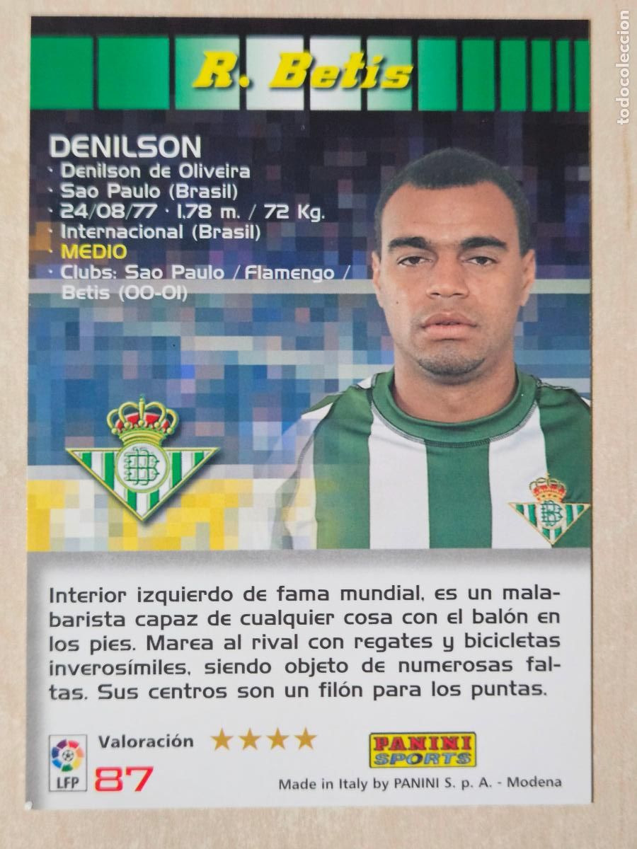 Cromos de F&uacute;tbol: CROMO N&ordm; 87 DENILSON - MEGACRACKS 2004 05 - REAL BETIS