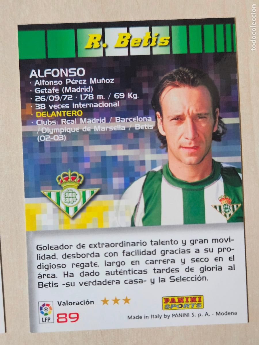 Cromos de F&uacute;tbol: CROMO N&ordm; 89 ALFONSO - MEGACRACKS 2004 05 - REAL BETIS