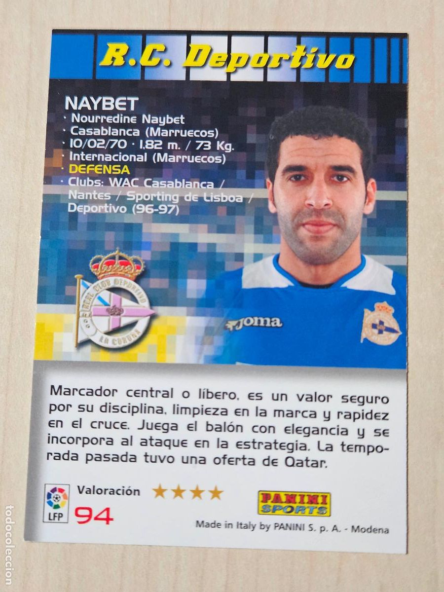 Cromos de F&uacute;tbol: CROMO N&ordm; 94 NAYBET - MEGACRACKS 2004 05 - DEPORTIVO DE LA CORU&Ntilde;A